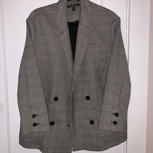 Oversized plaid blazer